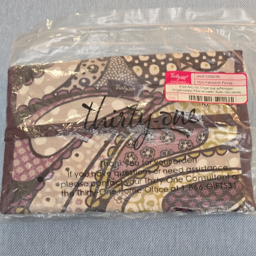 Thirty-One Paisley Organizer in Purple and Brown